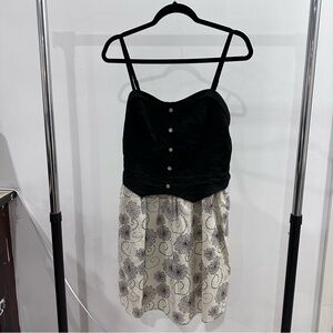 Blue Bird Black and Cream Mini Dress